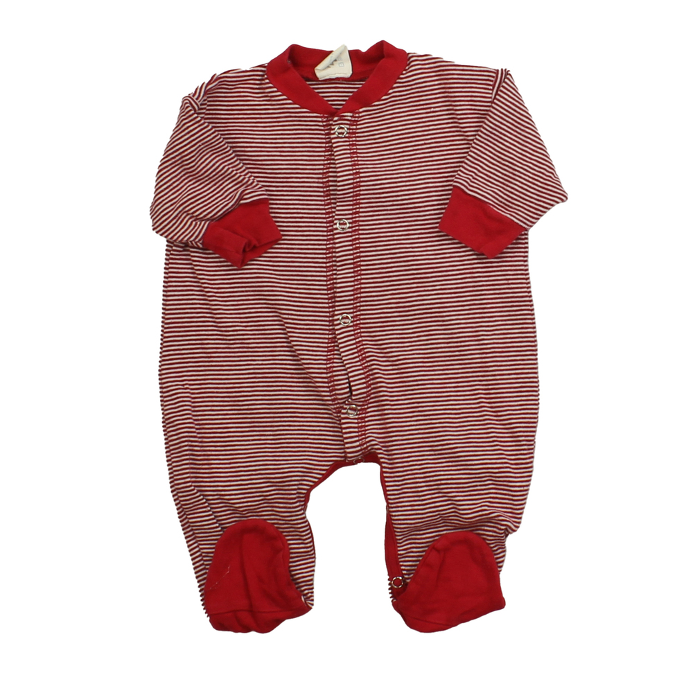 Sense Boys Red | White | Stripes 1-piece footed Pajamas size: 0-3 Months